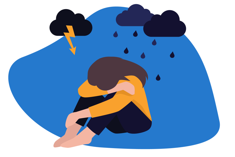 vrouw met depressie